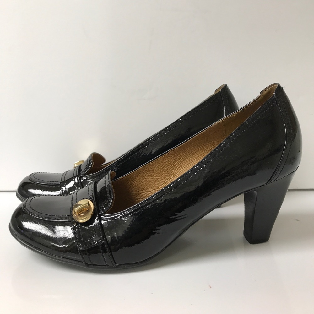 SOFFT Black Patent Leather Size 7M Comfort Heels